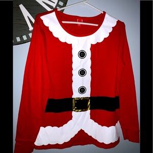 - - Christmas holiday Santa Clause suit red holiday top size XXL